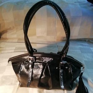 Danier genuine leather black satchel shoulder bag